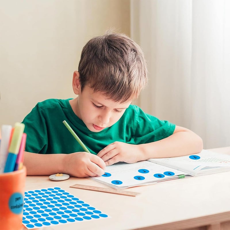 Aurtho 2000 Pcs 3/4" Garage Sale Price Stickers Sheets, Blue Yard Sale Price Stickers, Round Color Coding Labels, Circle Dot Sticker for Home Decorative, Office, Classroom, Papers Etc - Image 5